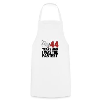 44 Years Ago I Was The Fastest - Cooking Apron - white - Front - AI Model Male 185 dark (185cm)