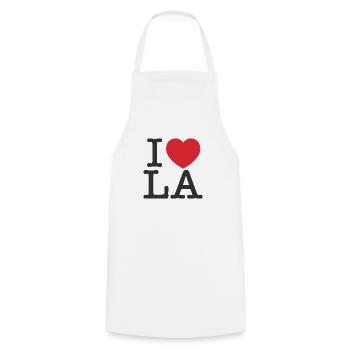 J’aime LE | J’adore Los Angeles | I Heart LA - Tablier de cuisine - blanc - Devant - AI Model Male 185 dark (185cm)