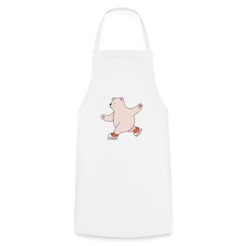 Teddy Funny Saying Polar Bear Figure Skating Polar Bear - Cooking Apron - white - Front - AI Model Male 185 dark (185cm)