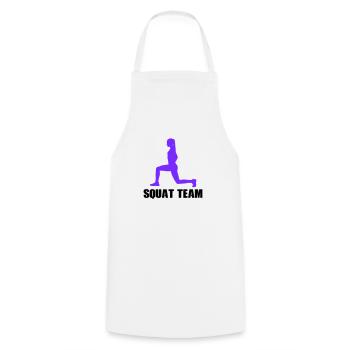 Woman Squat Team - Cooking Apron - white - Front - AI Model Male 185 dark (185cm)