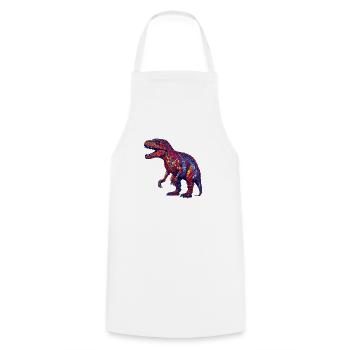 Dinosaurs with bright and bright colors - Cooking Apron - white - Front - AI Model Male 185 dark (185cm)
