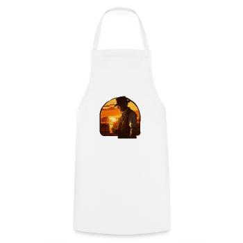 Farmer with beer at sunset - Cooking Apron - white - Front - AI Model Male 185 dark (185cm)