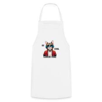 sois cool comme moi 2 - Tablier de cuisine - blanc - Devant - AI Model Male 185 dark (185cm)