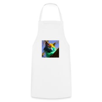 Multicolored cat on a tree - Cooking Apron - white - Front - AI Model Male 185 dark (185cm)