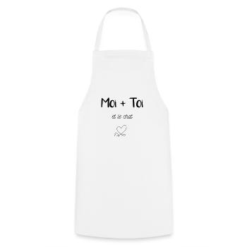Moi toi et le chat - Tablier de cuisine - blanc - Devant - AI Model Male 185 dark (185cm)
