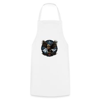 Bald Eagle Design with Mountains - Cooking Apron - white - Front - AI Model Male 185 dark (185cm)
