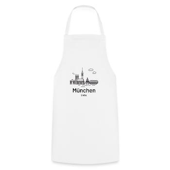 Munich. Amour. - Tablier de cuisine - blanc - Devant - AI Model Male 185 dark (185cm)