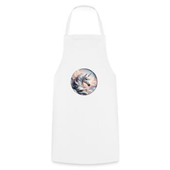 Licorne magique et enchanteresse - Tablier de cuisine - blanc - Devant - AI Model Male 185 dark (185cm)