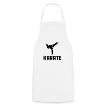 karate - Cooking Apron - white - Front - AI Model Male 185 dark (185cm)