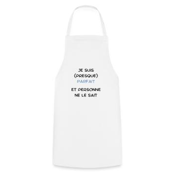I'm almost perfect and no one knows it - Cooking Apron - white - Front - AI Model Male 185 dark (185cm)