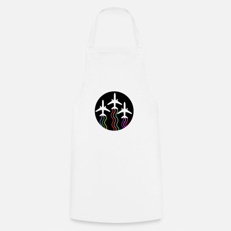 Airplane trail formation - Cooking Apron - white