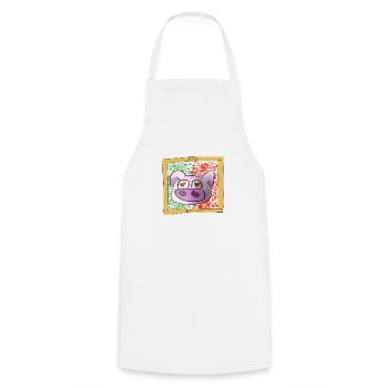 Porc tout gai - Tablier de cuisine - blanc - Devant - AI Model Male 185 dark (185cm)