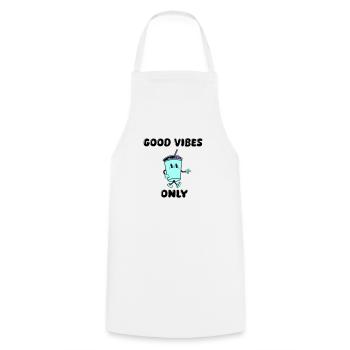 drink cartoon vibes - Cooking Apron - white - Front - AI Model Male 185 dark (185cm)
