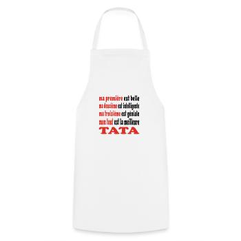 Ma TATA - Tablier de cuisine - blanc - Devant - AI Model Male 185 dark (185cm)