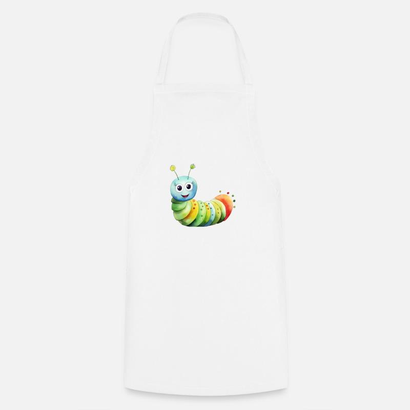 Chenille classe classe animale chenille - Tablier de cuisine - blanc