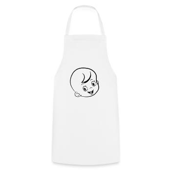 Bébé heureux riant avec des yeux brillants - Tablier de cuisine - blanc - Devant - AI Model Male 185 dark (185cm)