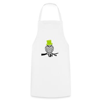 owl sir - Kochschürze - Weiß - Vorne - AI Model Male 185 dark (185cm)