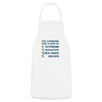 Je cherche un homme en forme - Tablier de cuisine - blanc - Devant - AI Model Male 185 dark (185cm)