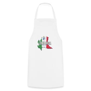 Lombardie Italie Région Rétro Carte Souvenir - Tablier de cuisine - blanc - Devant - AI Model Male 185 dark (185cm)