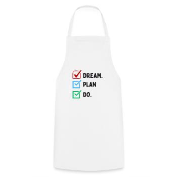 Dream Plan Do Liste de contrôle Design Noir Blanc - Tablier de cuisine - blanc - Devant - AI Model Male 185 dark (185cm)