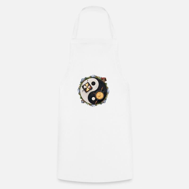 Yin Yang alpin - Tablier de cuisine - blanc