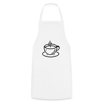 tasse à café café thé - Tablier de cuisine - blanc - Devant - AI Model Male 185 dark (185cm)