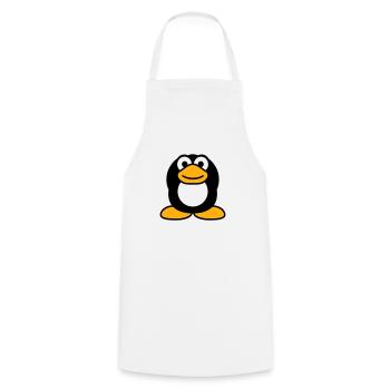 Penguin hear nothing, numb hands cover ears - Cooking Apron - white - Front - AI Model Male 185 dark (185cm)