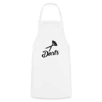 Darts - Kochschürze - Weiß - Vorne - AI Model Male 185 dark (185cm)