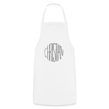 Chrétien - Tablier de cuisine - blanc - Devant - AI Model Male 185 dark (185cm)