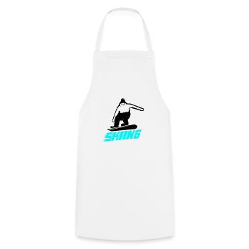 skiing - Kochschürze - Weiß - Vorne - AI Model Male 185 dark (185cm)