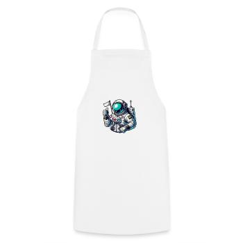 Bande dessinée d’astronaute - Tablier de cuisine - blanc - Devant - AI Model Male 185 dark (185cm)