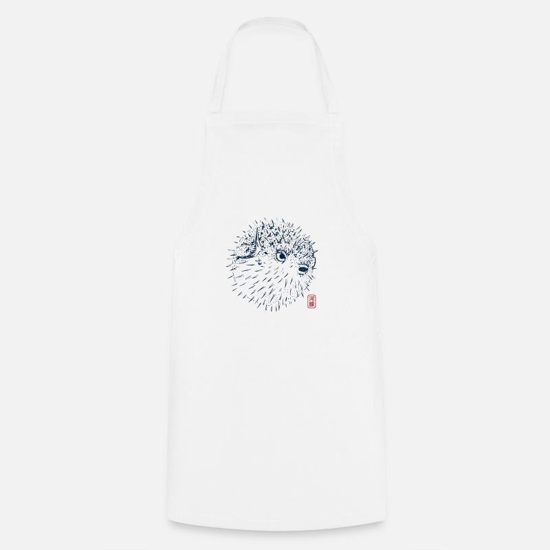 Poisson-globe - Tablier de cuisine - blanc