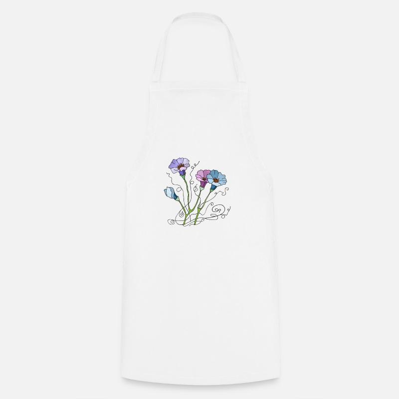 Blumen - Kochschürze - Weiß