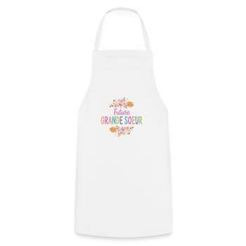 Future Grande Sœur – Annonce de Grossesse - Tablier de cuisine - blanc - Devant - AI Model Male 185 dark (185cm)