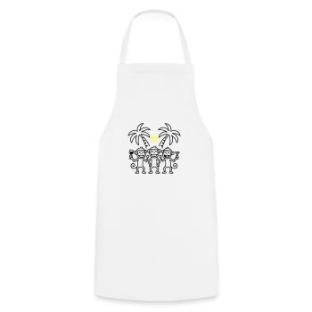 Singes de fête Palmiers de vacances - Tablier de cuisine - blanc - Devant - AI Model Male 185 dark (185cm)
