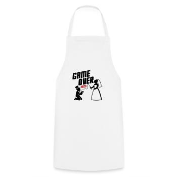 Game Over 2025 Married Couple Wedding - Cooking Apron - white - Front - AI Model Male 185 dark (185cm)