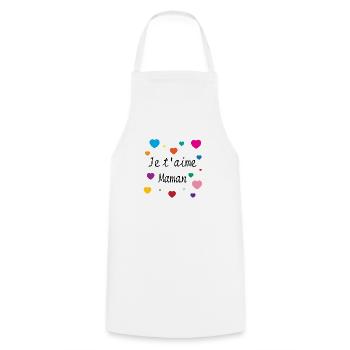 Je t'aime Maman - Kochschürze - Weiß - Vorne - AI Model Male 185 dark (185cm)