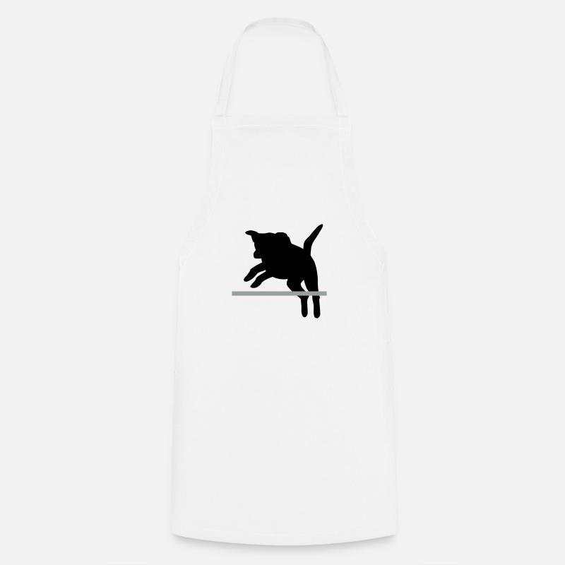 jumping dog / Agility - Cooking Apron - white
