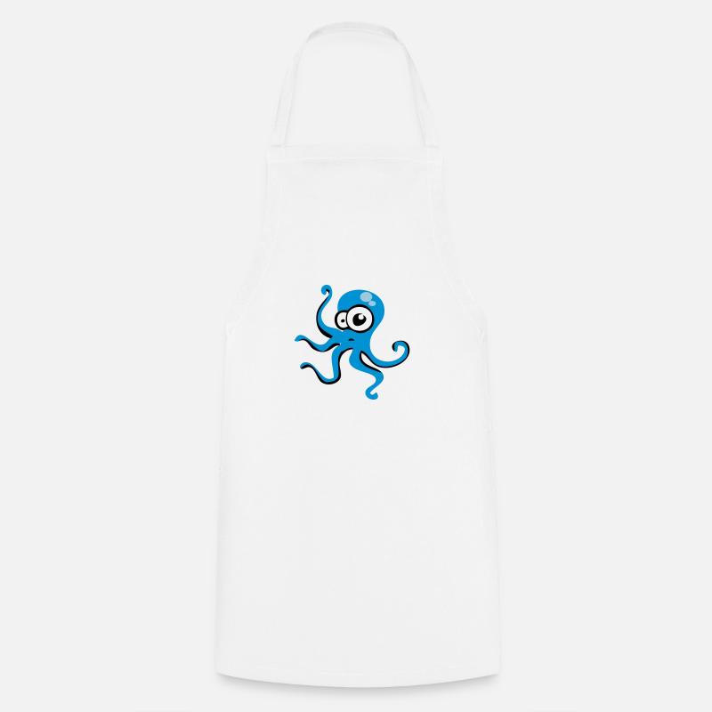 Pieuvre - Tablier de cuisine - blanc