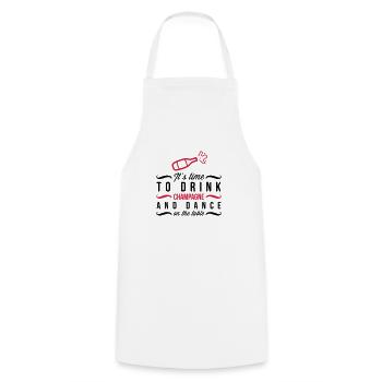 It s time, that we drinking ! - Cooking Apron - white - Front - AI Model Male 185 dark (185cm)