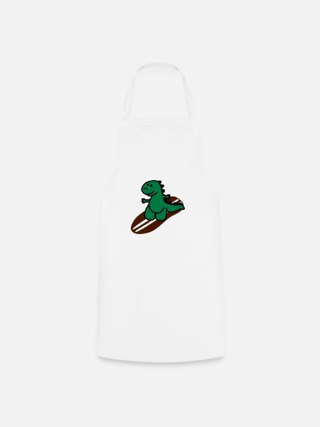 Surfing Dinosaurier - Kochschürze - Weiß
