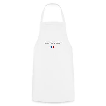 Impossible n'est pas français - Tablier de cuisine - blanc - Devant - AI Model Male 185 dark (185cm)