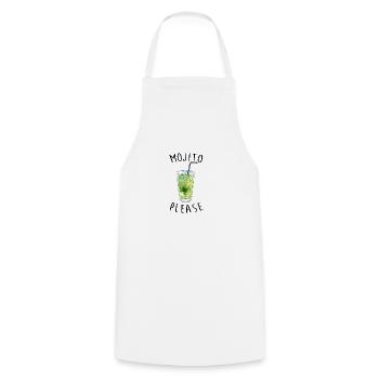 MOJITO PLEASE - Tablier de cuisine - blanc - Devant - AI Model Male 185 dark (185cm)