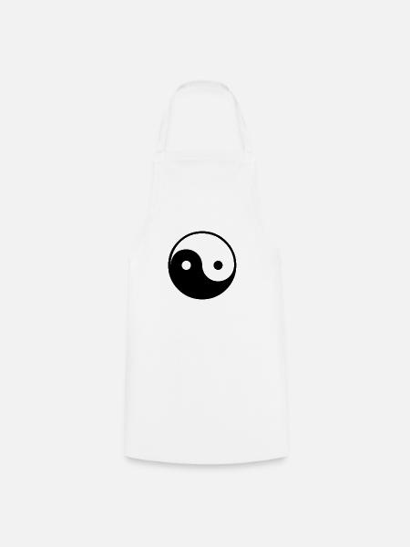 Ying Yang black & - Kochschürze - Weiß