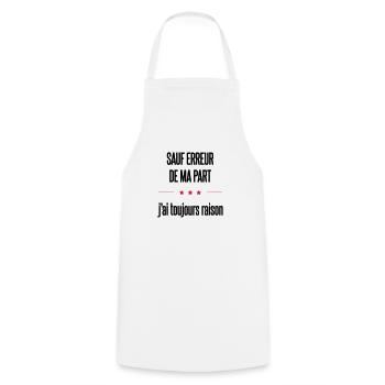 sauf erreur - Tablier de cuisine - blanc - Devant - AI Model Male 185 dark (185cm)