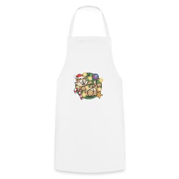 Christmas Cat - Cooking Apron - white - Front - AI Model Male 185 dark (185cm)