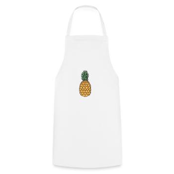 Ananas - Kochschürze - Weiß - Vorne - AI Model Male 185 dark (185cm)