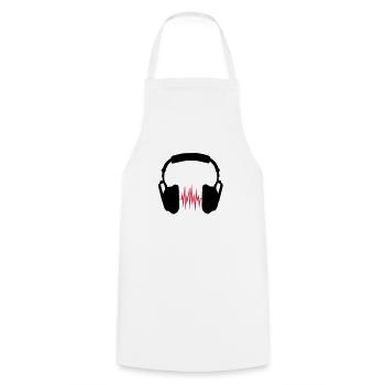 headphones - Cooking Apron - white - Front - AI Model Male 185 dark (185cm)