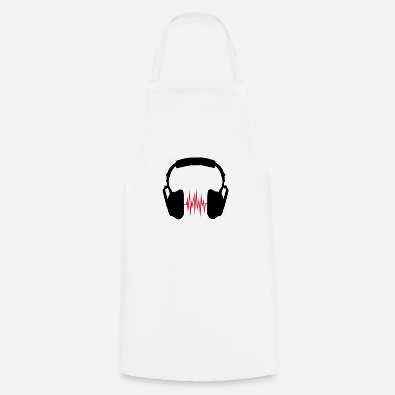headphones - Cooking Apron - white