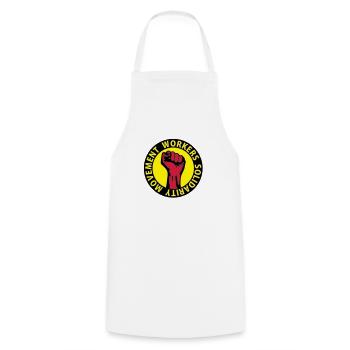 3 colors - Workers Solidarity Movement - Working - Tablier de cuisine - blanc - Devant - AI Model Male 185 dark (185cm)